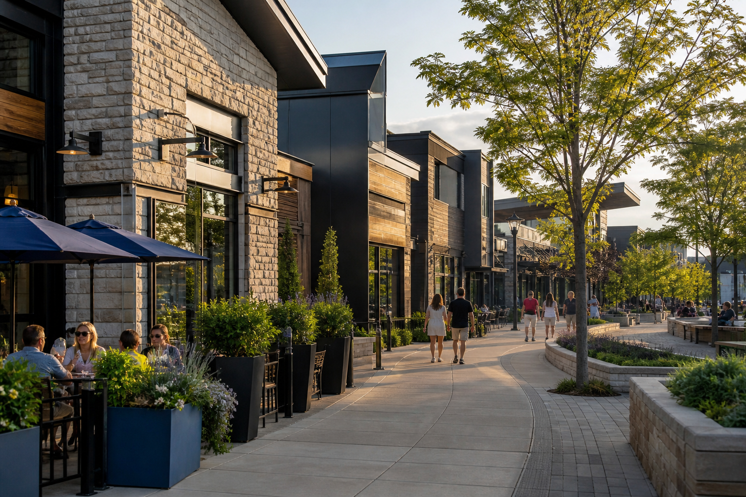 Illustrative contemporary retail destination